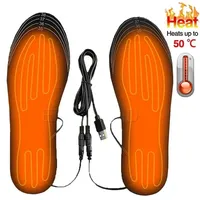 1 Pair Insoles Electric Heated Shoe Insoles Warm Socks Feet Heater USB Foot Winter Warmer Sports Camping Hiking Accessories