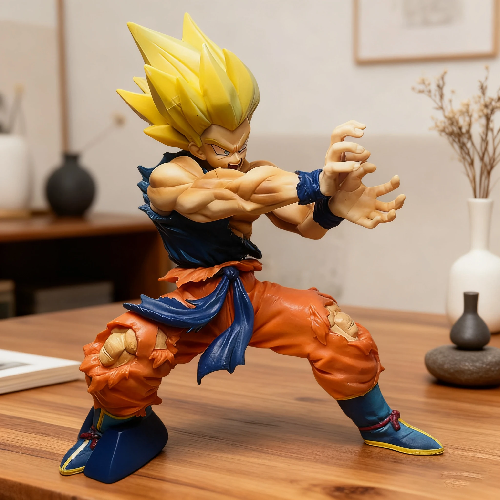 Figurka anime Dragon Ball Z Son Goku, uszkodzona w bitwie, efekt fali uderzeniowej, statuetka z mangi, figurka akcji z PVC, kolekcjonerski model, zabawka, prezent