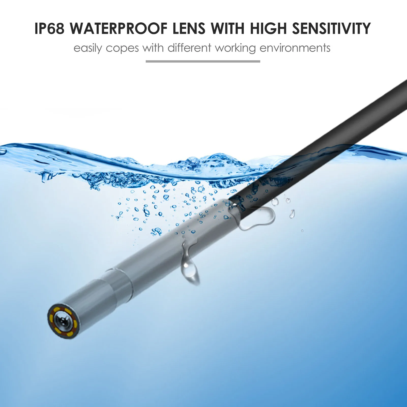 1080P Digital Borescope IP68 Water Resistant Scope Camera Industrial Endoscope Electronic Camera Video Picture Taking Handheld