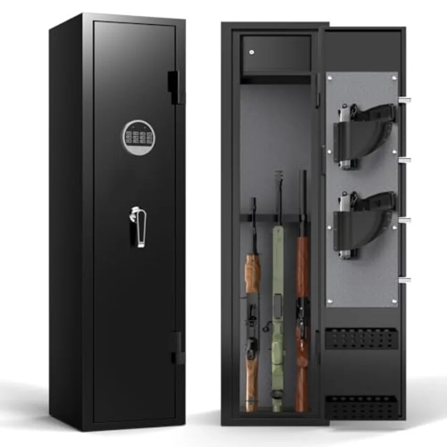 

Электронный сейф для винтовки с внутренним ящиком для хранения ружья и пистолета. Шкаф для цифрового пистолета с двойной системой сигнализации и 180Degr.
