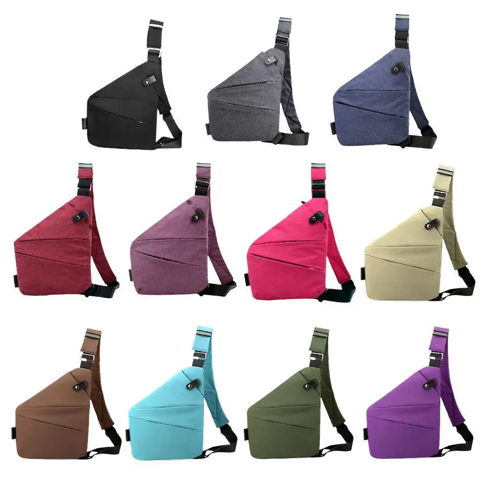 Bolso cruzado antirrobo de colores para hombre, cartera Invisible para correr, ocio, multifuncional, antisalpicaduras