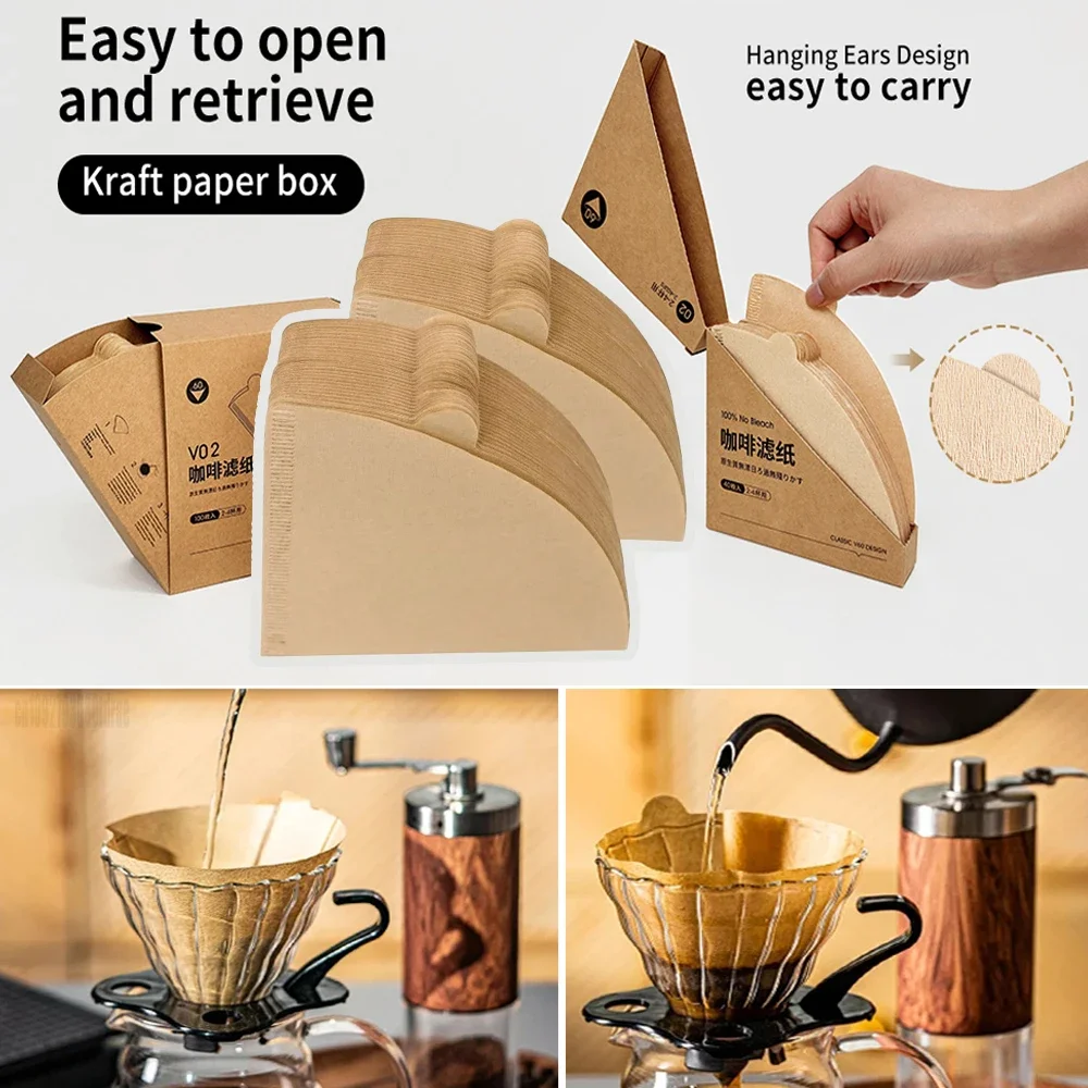 100 Round/conical Coffee Filter Paper Special Filter Paper for Home Coffee Portafilter Drip Filter Secondary Water Filter Paper