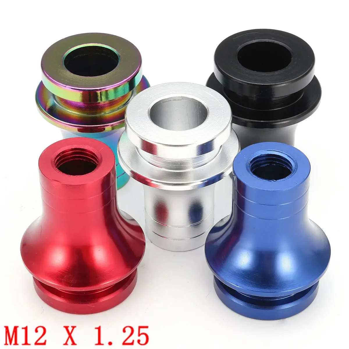 Car Auto Aluminum Manual Gear Shift Knob Boot Retainer Adapter 1Pc M12 x 1.25 Thread