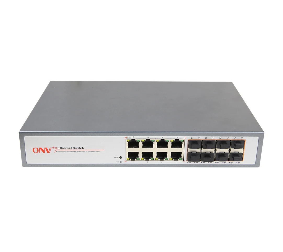 16Port L2+ Managed Switch 12×Gigabit RJ45 4×10G SFP+ Rack‑mount Ethernet Switch