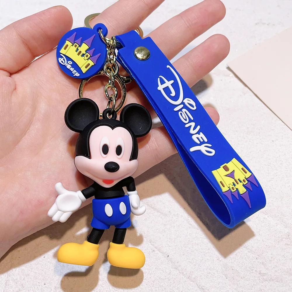ディズニー-女性のためのミッキーマウスのキーホルダー,かわいい動物の