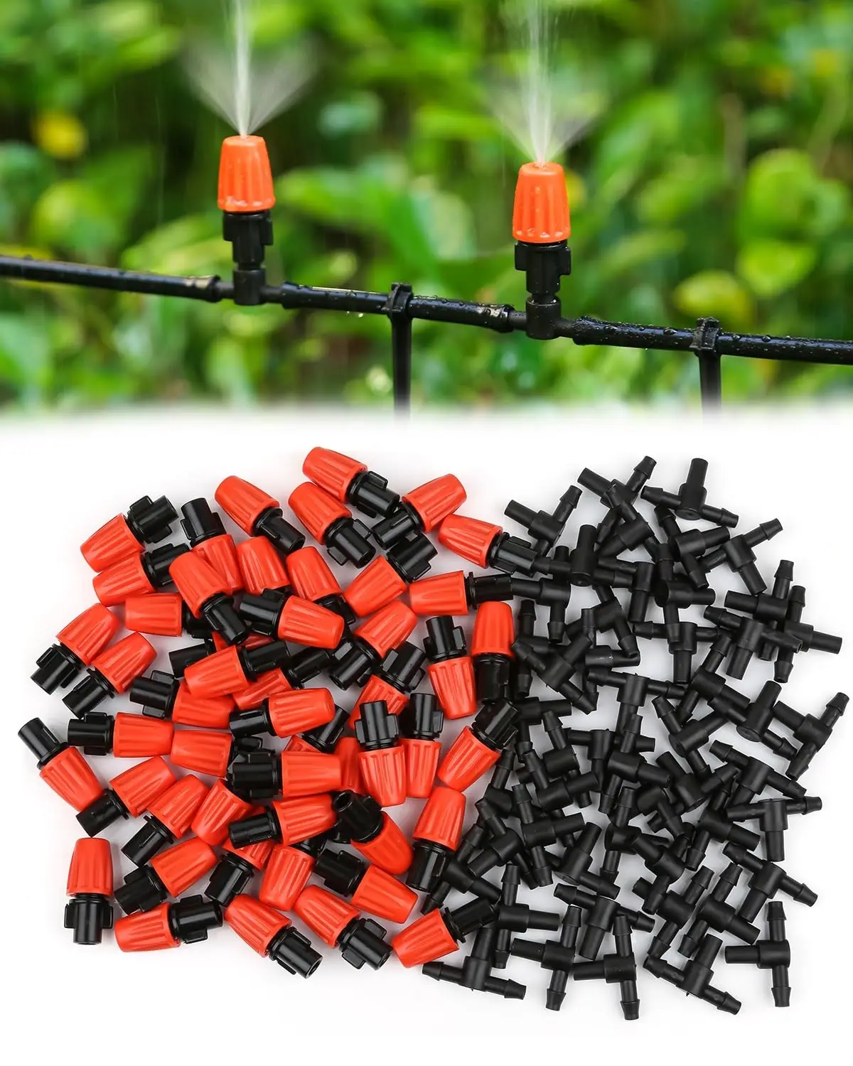 Garden Irrigation Spray Emitter, Adjustable 360 Degree Flow Micro Spray Nozzle with 1/4