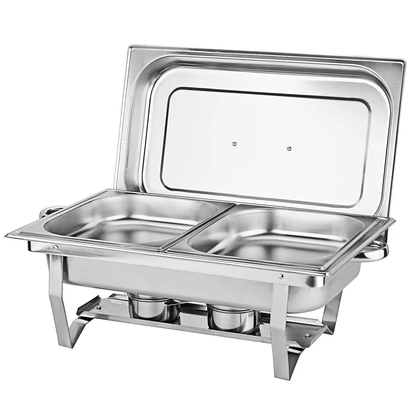 9/8L Stainless steel buffet stove rectangular cover hotel dining stove alcohol heating insulation stove