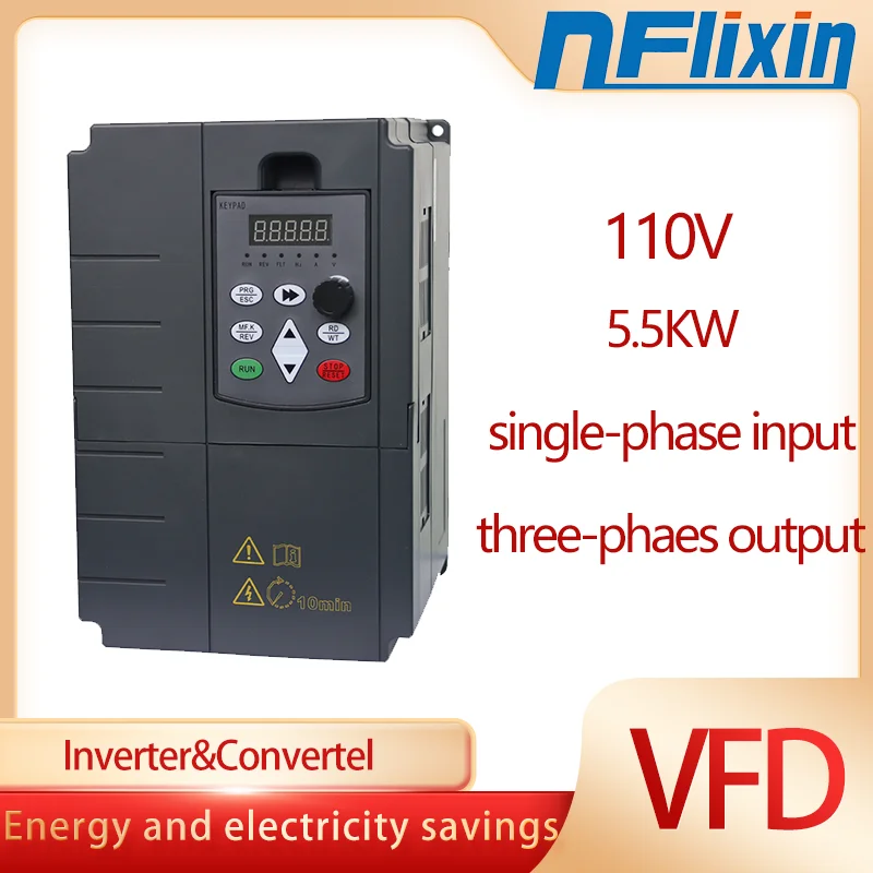 VFD variable frequency drive variable frequency drive 0.4KW AC 110V output speed drive controller, suitable for motors