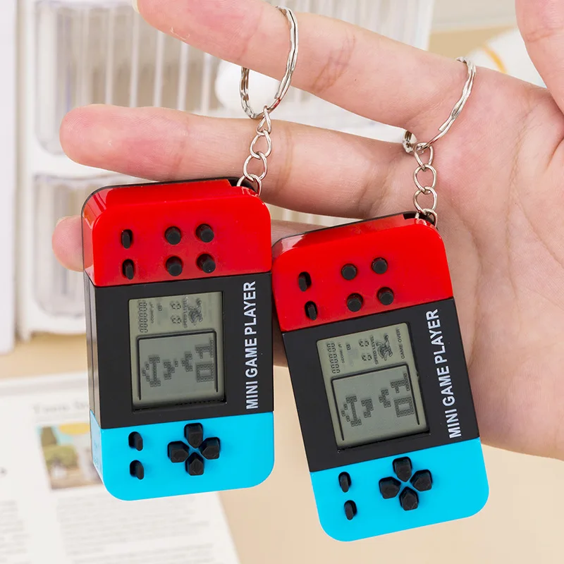 Mini Consola de Videojuegos Retro Portátil, Llavero con Diseño de Consola de Videojuegos, Colgante para Mochila, Bolso, Llavero, Regalo Clásico de Tetris