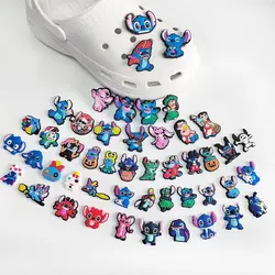 Juego de dijes de dibujos animados de Disney, serie Stitch, decoración de zapatos, PVC, 48 unidades