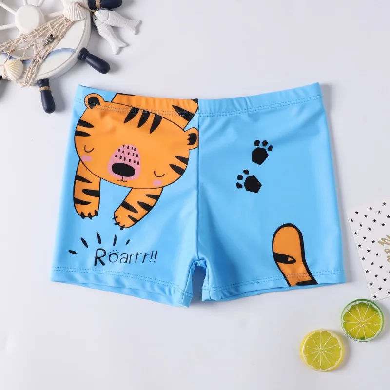 Kinder Zwemkleding Voor Jongens Zwembroek Sneldrogende Cartoon Print Kinderen Zwembad Strandshort Badpak Voor Kinderen