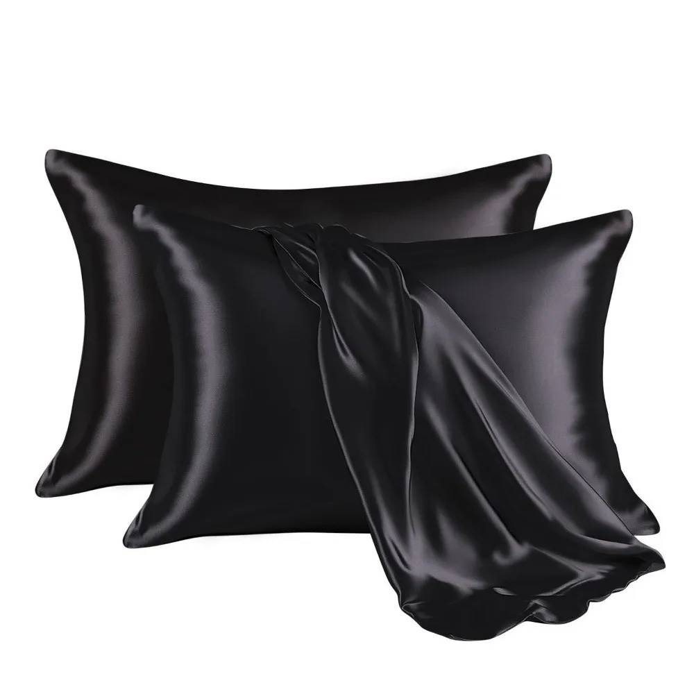Soft Breathable Satin Pillowcase Smooth Cooling Easy-Care Satin Pillow Cases Moisture-Wicking Bedding Pillow Covers For Sleeping