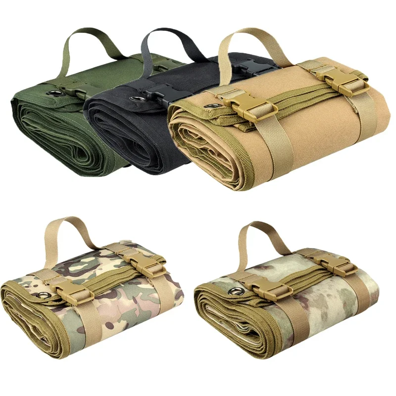 Tactical 1000D 2M Camouflage Roll-Up Shooting Mat Non-padded Shooting Accessories Multicam Hunting Waterproof Picnic Blanket Mat