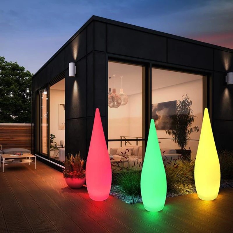 Aprile Modern Landscape Lamp USB 16 colori LED Remote Control Creative Water Droplet Lawn Light Waterproof IP65 per giardino