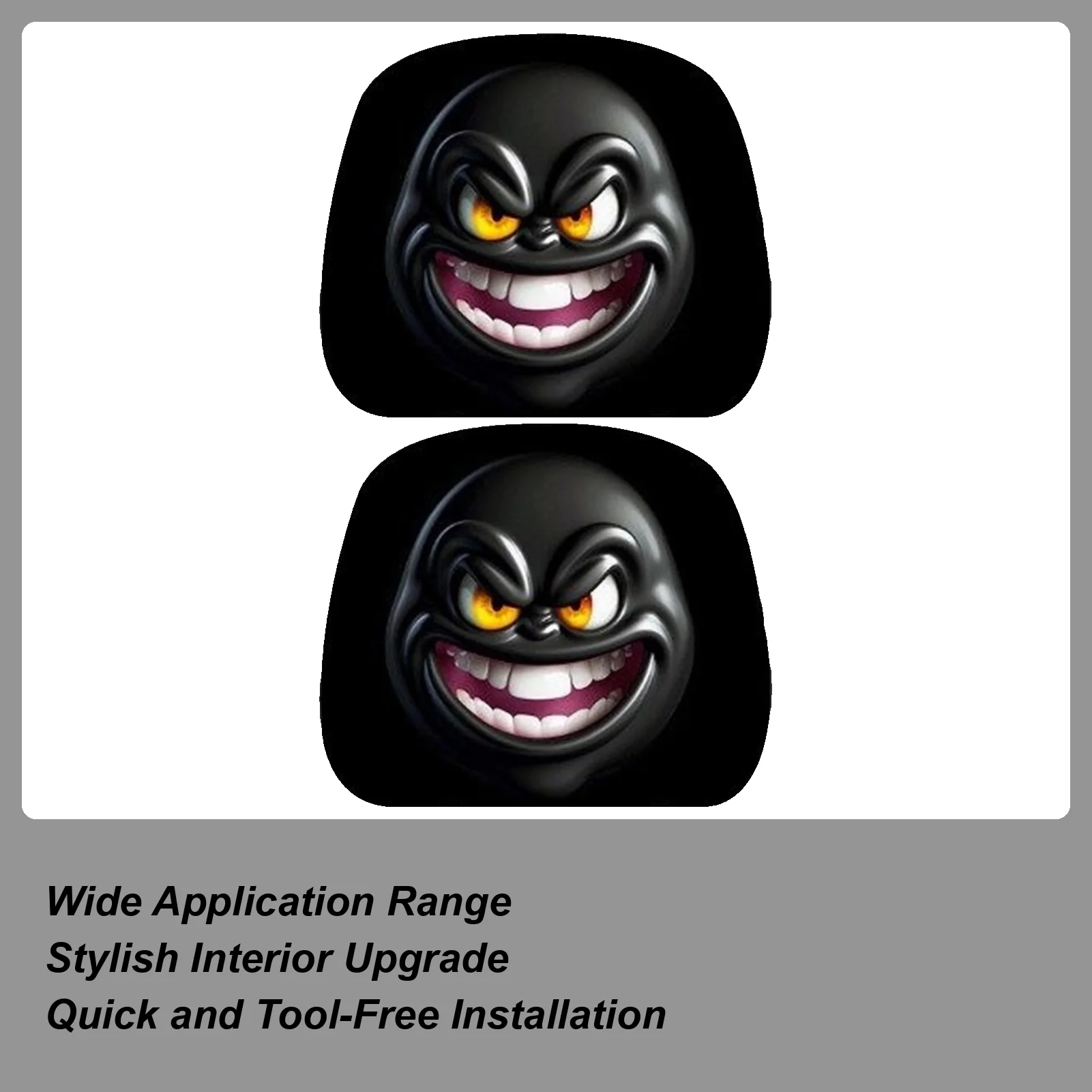 

Funny Car Headrest Covers 2-Piece Funny Car Headrest Protector For Front Seat Protector Automotive Decorations For Vehicle Truck