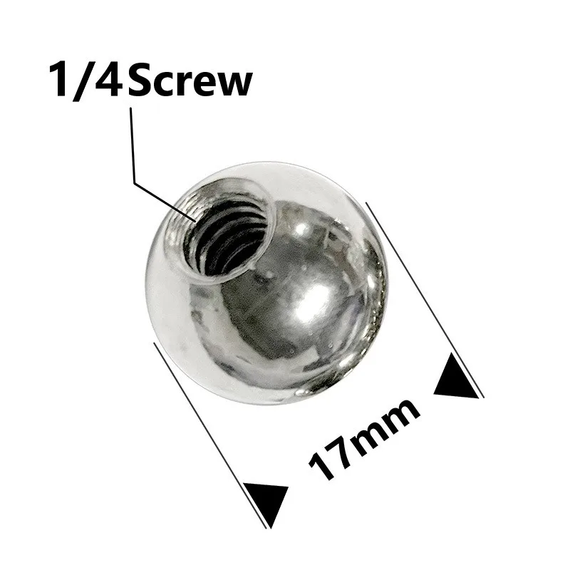 1.7cm spherical to 1/4 screw mobile phone clip transfer screw 17.4mm flat clip metal adapter steel ball head