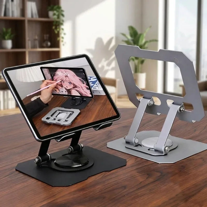 

Rotatable Adjustable Tablet Stand 360° Rotating Desktop Holder Aluminum Alloy Foldable Mount For 4-12 Inch Tablets Display Stand
