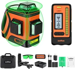 DOVOH Outdoor Laser Level with Receiver, 400ft High Power 360 Self Leveling with Detector for Sunlight Construction,H3-360G-Kit
