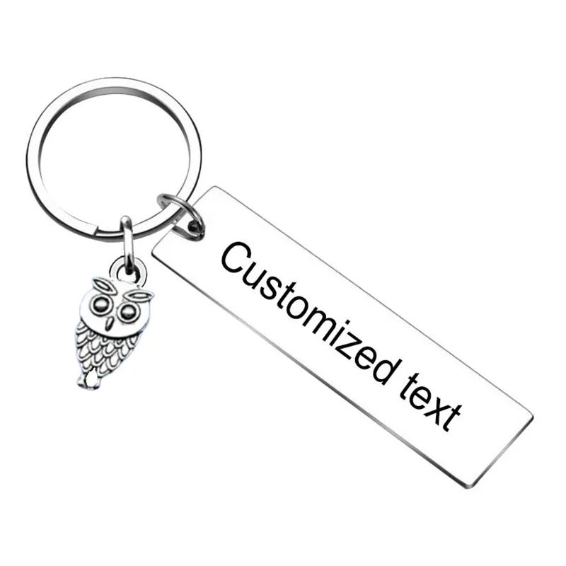 Personalized Custom Owl Keychain animal owl bird Key chain Gift key rings Inspirational Christian Jewelry