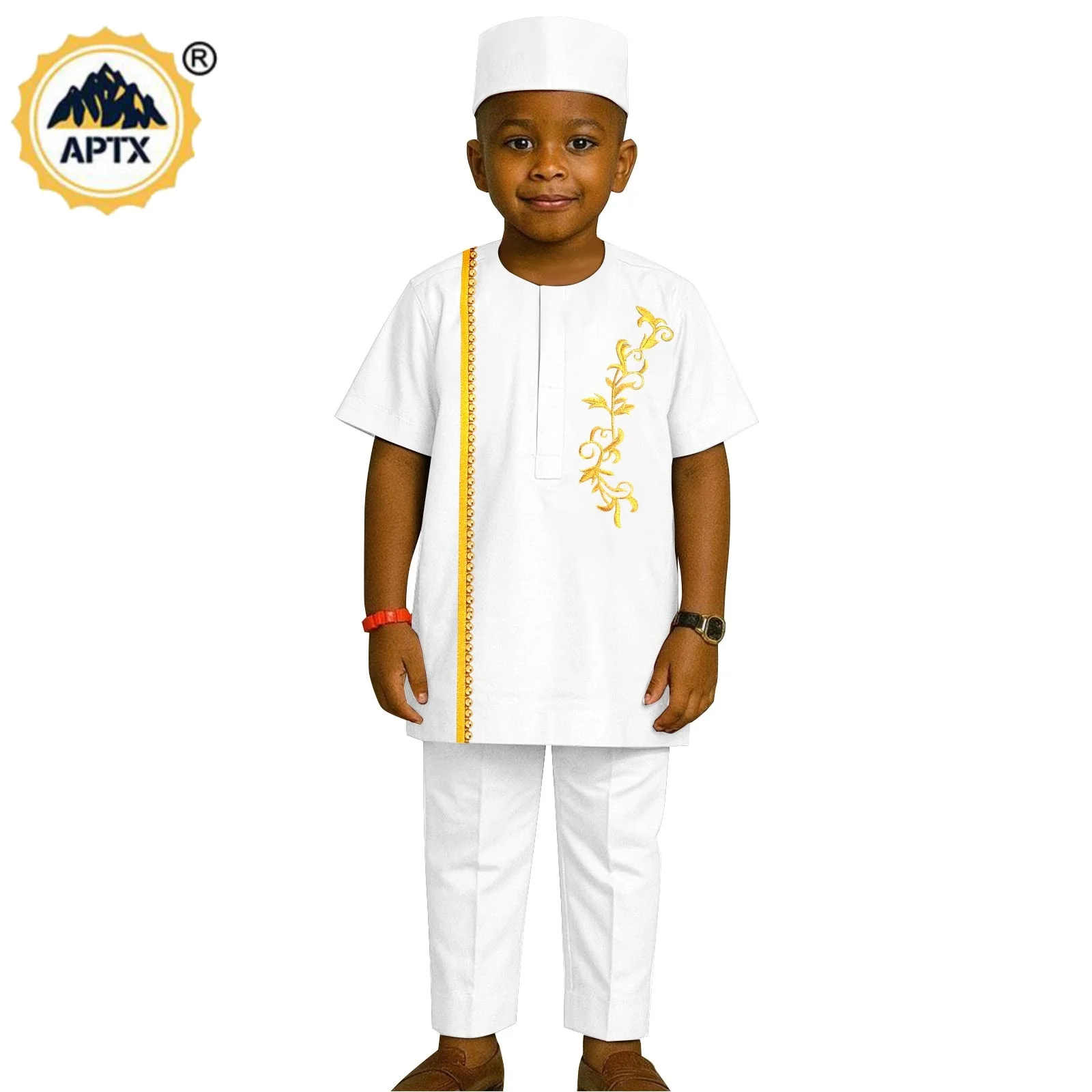 african-boy-chothes-appliques-beading-hat-cap-top-shirt-and-pants-sets-kid-suits-bazin-riche-children-outfits-kaftan-2646005