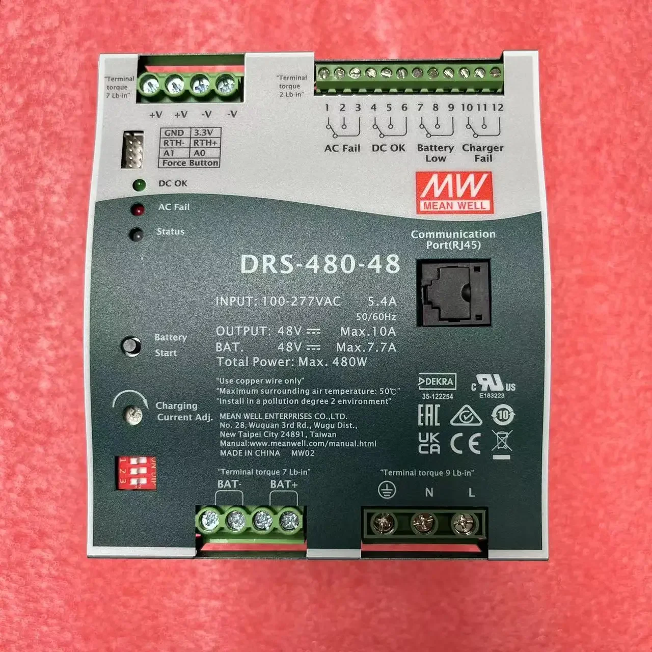 Mingwei Intelligent Security Fire Power Supply DRS-480-24/36/48V With UPS/communication Function 480W