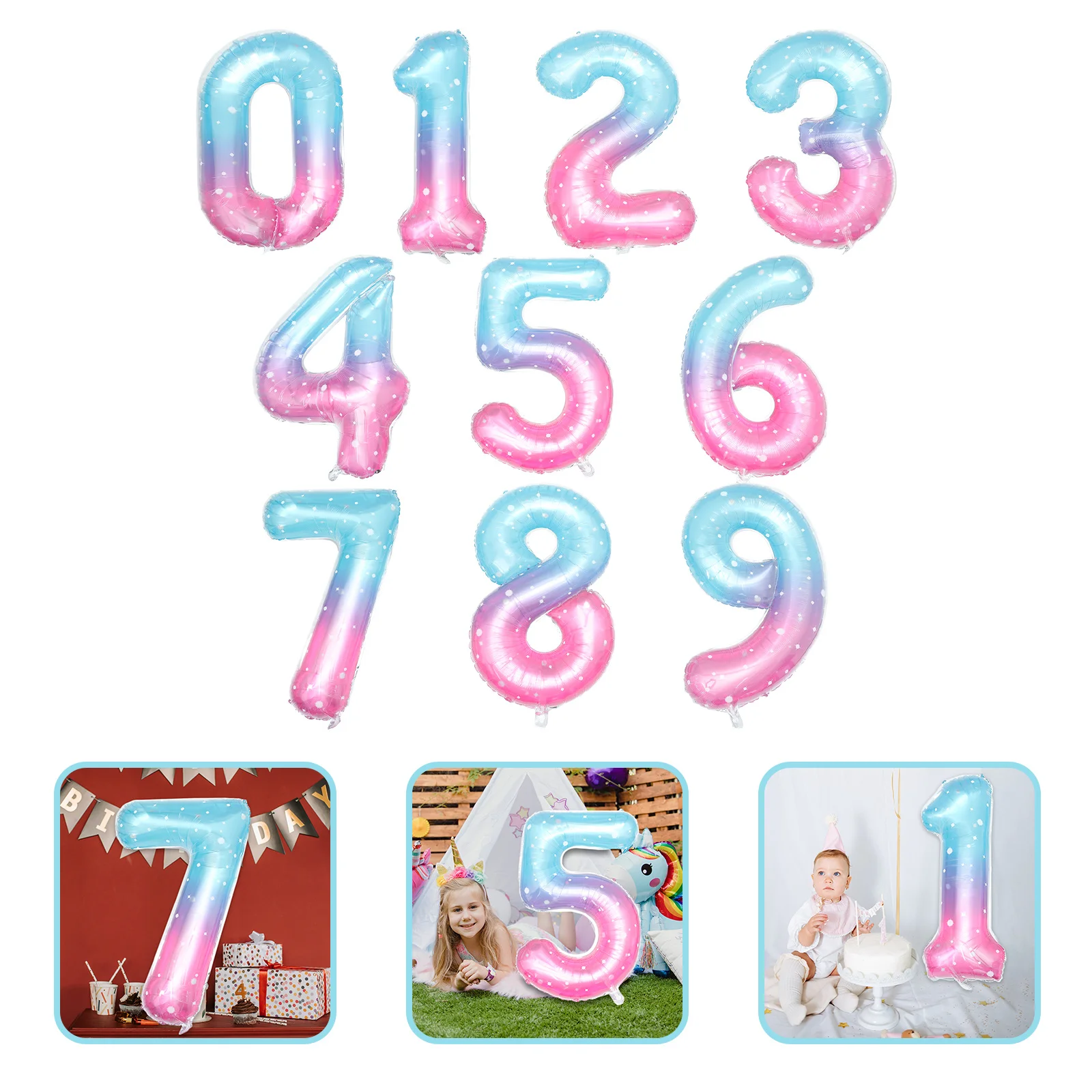 

40 Inch 0 9 Balloons Aluminum Foil Lovely Balloons Birthday Party Decorations Large Size Photo Prop Fun Theme Supplies