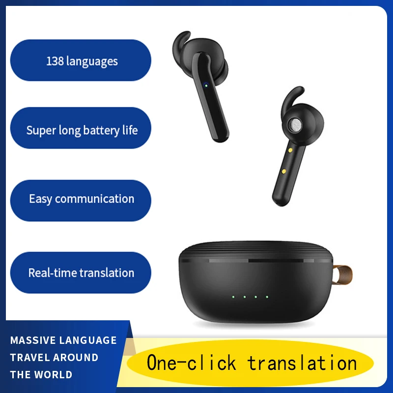 2023 NEW V1 Translation Headphones 138 Languages instant Translate Smart Voice Translator Wireless Bluetooth Translator Earphone