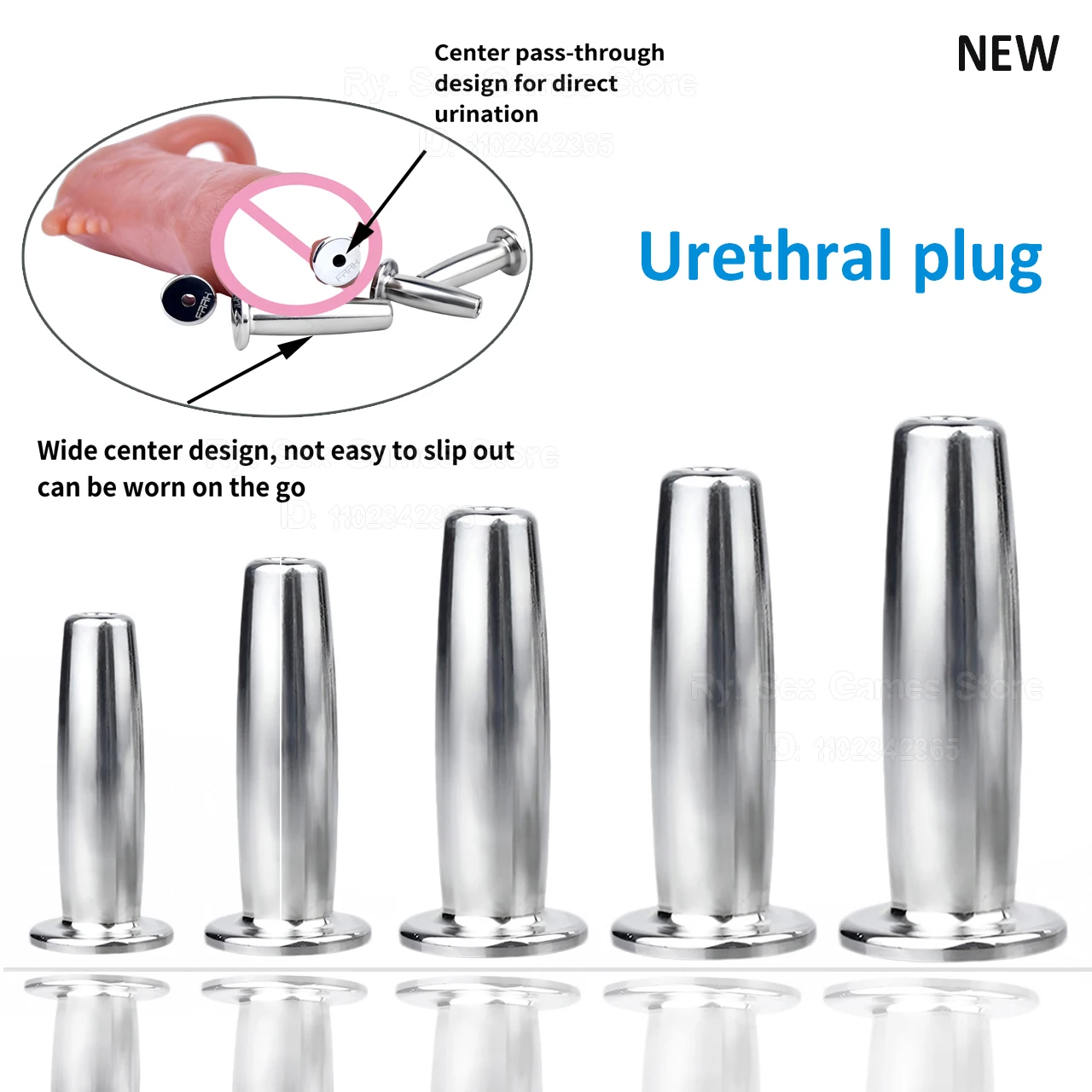 Stainless Steel Male Hollow Horse Eye Rod Urethral Plug Dilator Smooth Convenient For Urination Penis Plug Urethral Stimulation