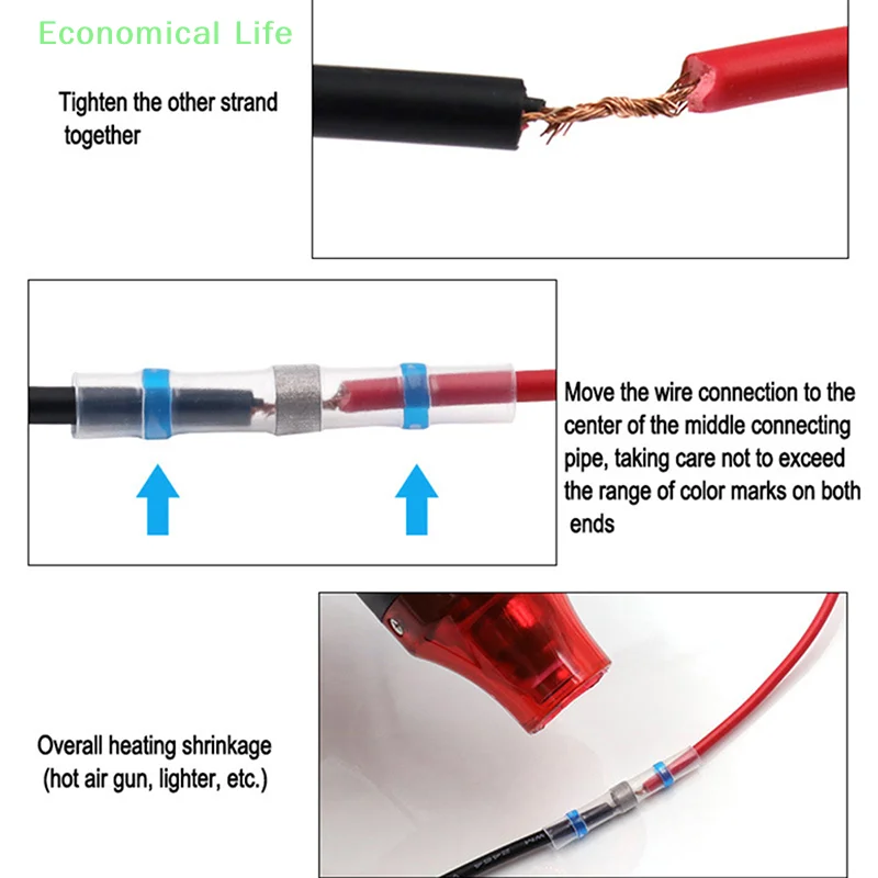 50Pcs Heat Shrink Solder Waterproof Seal Wire Splice Connector Wire Connector Shrinkage Solder Sleeve Heat Shrink Tube Kit