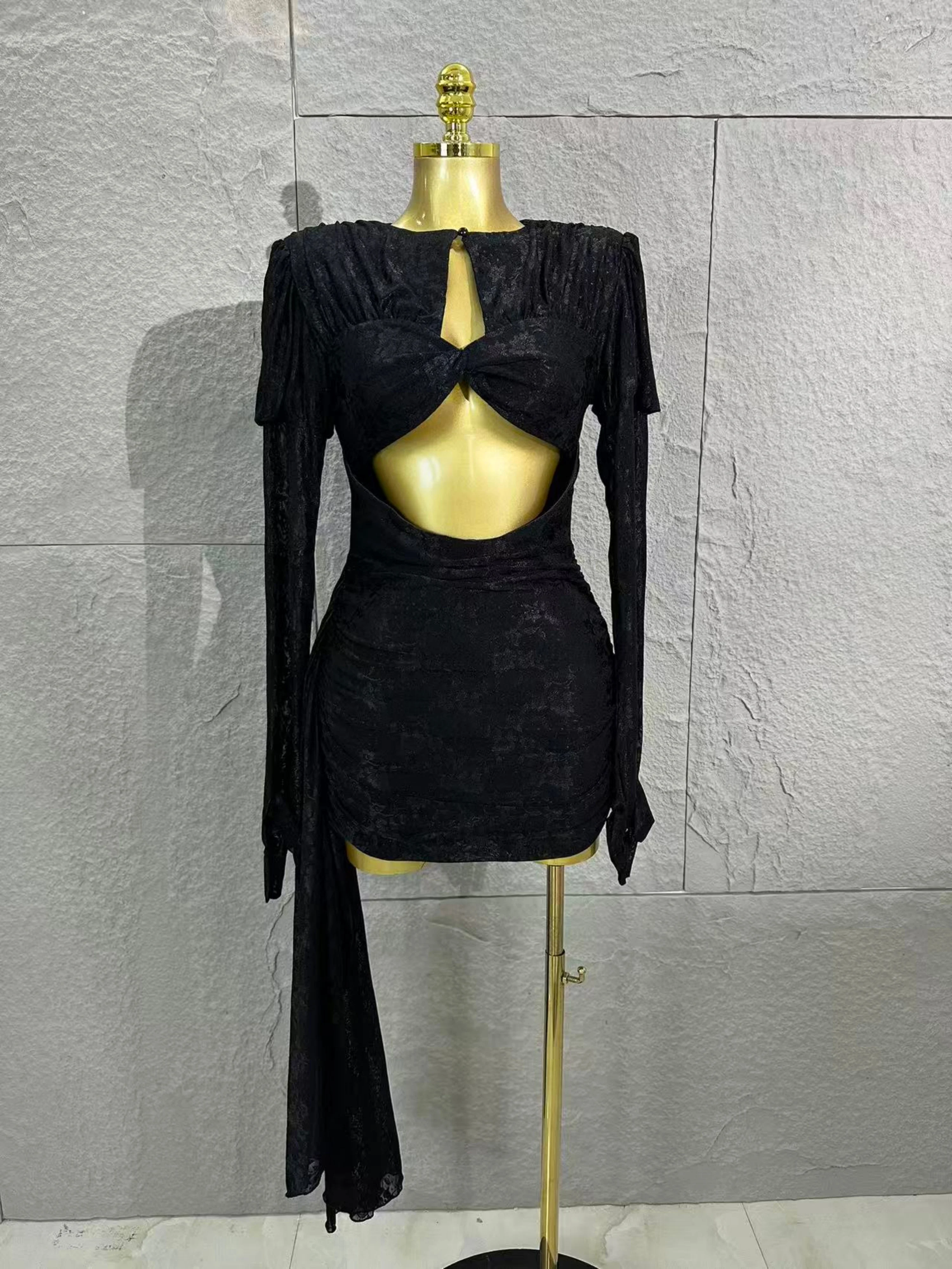 

Женское облегающее мини-платье с длинными рукавами и отворами для ключей, рождественский стиль, модная вечерняя одежда для празднования, оптовая продажа