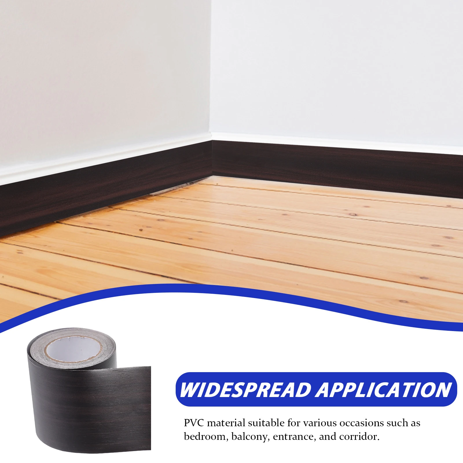 

2 Rolls Kick Board Decorative Sticker 5 Meters Self Adhesive Baseboard Trim for Wall Floor Corner Covering Peel and Stick