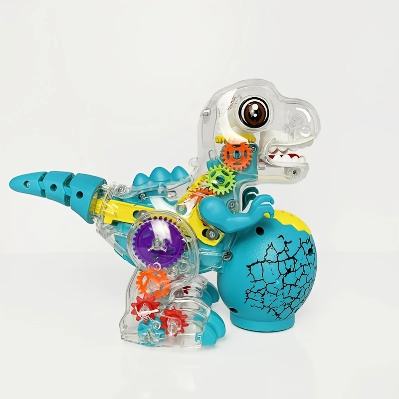 Juguete de dinosaurio transparente, también se puede utilizar como artículo decorativo para interiores, con iluminación Xuncai, música y función de dirección automática, Chri