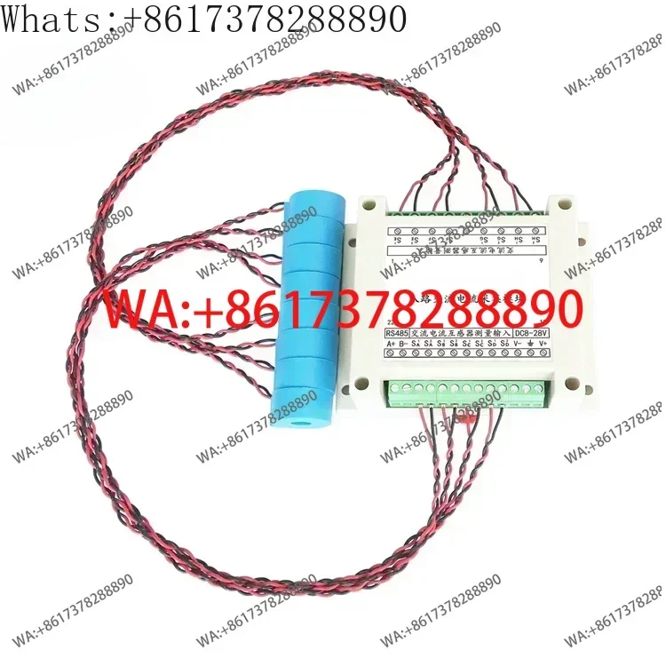 8-Way AC Current Collection Module Modbus RTU RS485 Communication 50A Range Threading Transformer