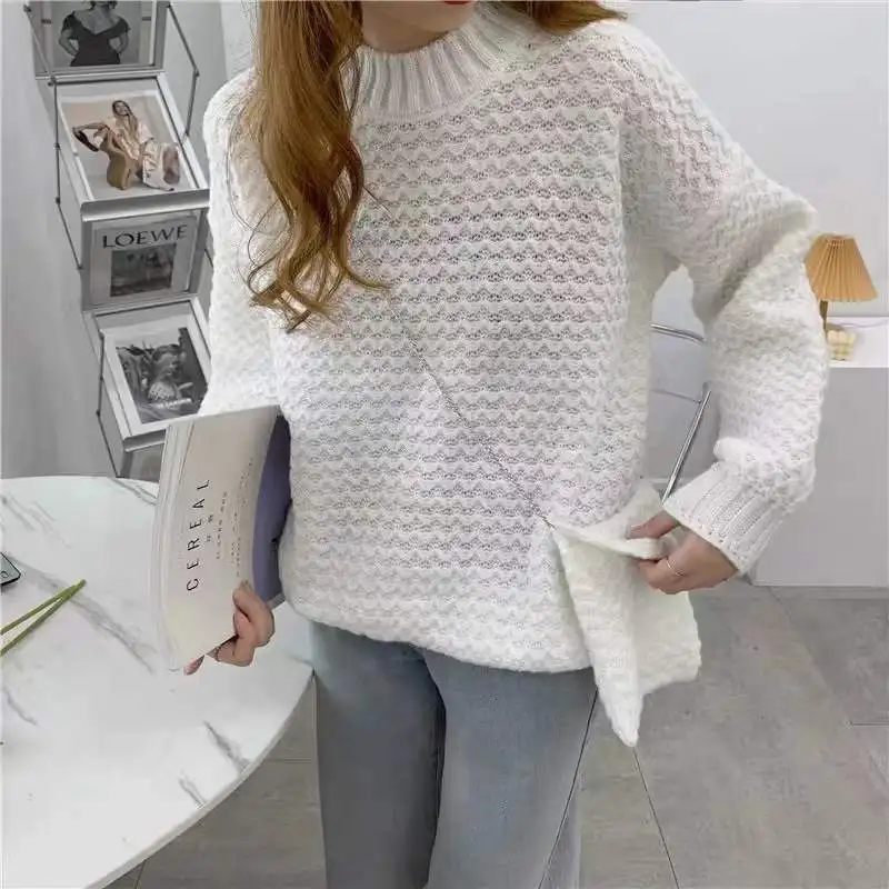 

Новые зимние свитера, водолазки, свободные пуловеры, хлопковые вязаные модные кардиганы, свитера стандартной посадки