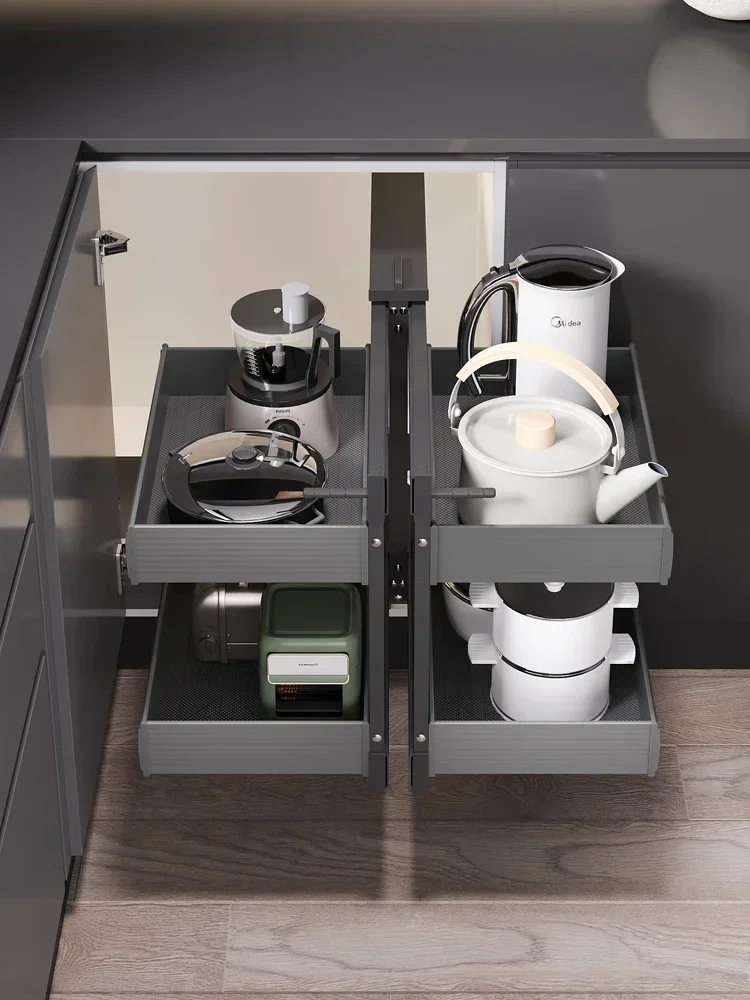 

Kitchen Pull-out Basket Cabinet Aluminum Corner Monster Full Pull-out Storage