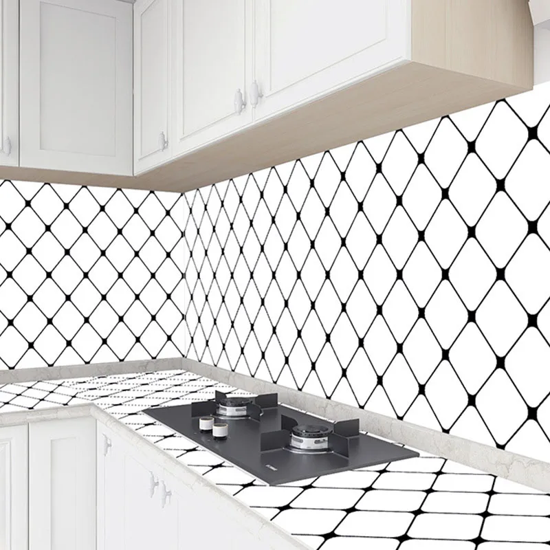 40cm Adhesive Wall Wallpaper High Temperature Resistance Cooking Bench Kitchen Waterproof and Oil Resistant Range Hood Sticker