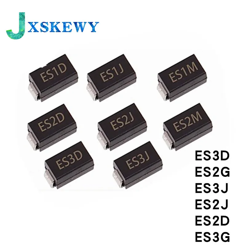 50Pcs SMD Fast Rectifier Diodes ES3D ES3JBF ES2G ES3J ES2J ES2D ES3G 1A 2A 50V 100V 150V 200V 300V 400V 600V 1000V SMB DO-214AA