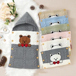 New Baby Winter Swaddle Wrap Blankets Knitted Toddler Infant Baby Swaddle Kids Warm Stroller Crib Envelope Newborn Baby Blankets