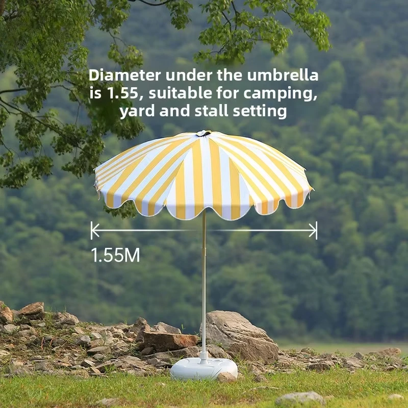 Iron Pole Sun Umbrella Parasol Rainproof Windproof 3m Base Minimalist Design Outdoor Furniture for Patio Stall Display Beach