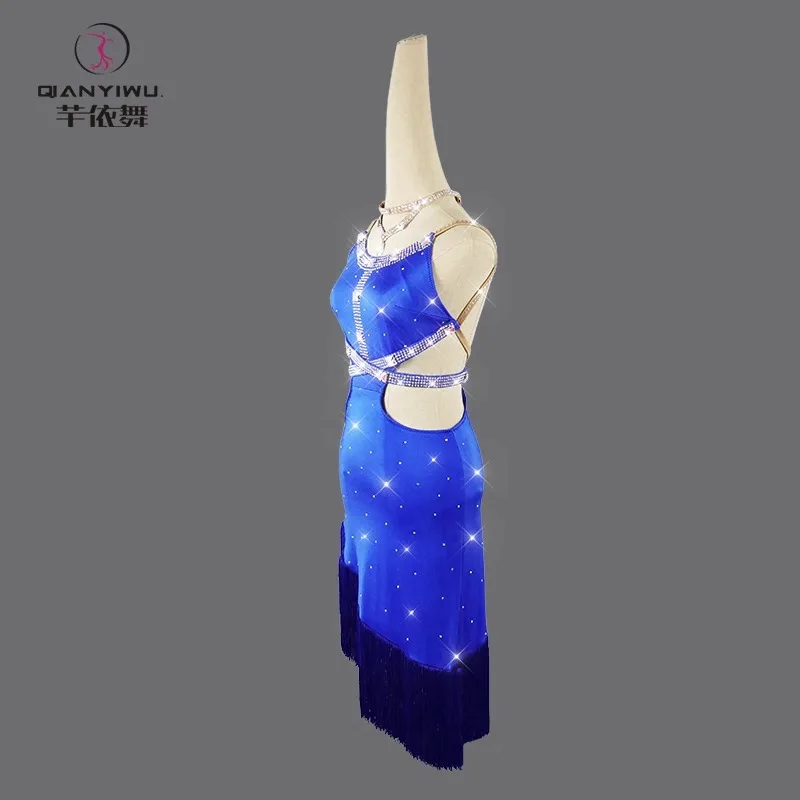 2025 New Latin Dance Costume Stage Clothes Woman Party Dress Tassel Skirt Practice Wear Kid Girls Competition Ballroom Dancewear