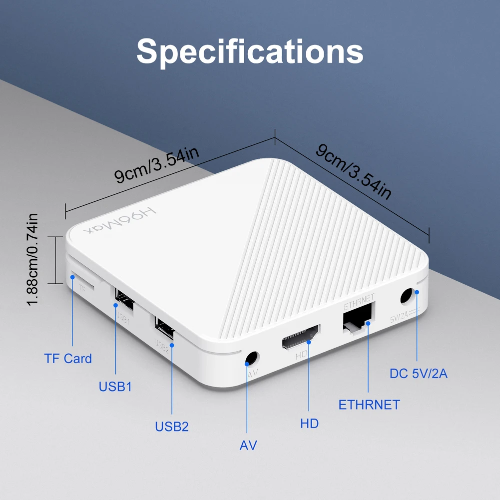 Décodeur TV intelligent Android 14.0, 4K, 2 Go de RAM, 8 Go, 16 Go, WiFi, BT, Façades, Core HD, Lecteur multimédia