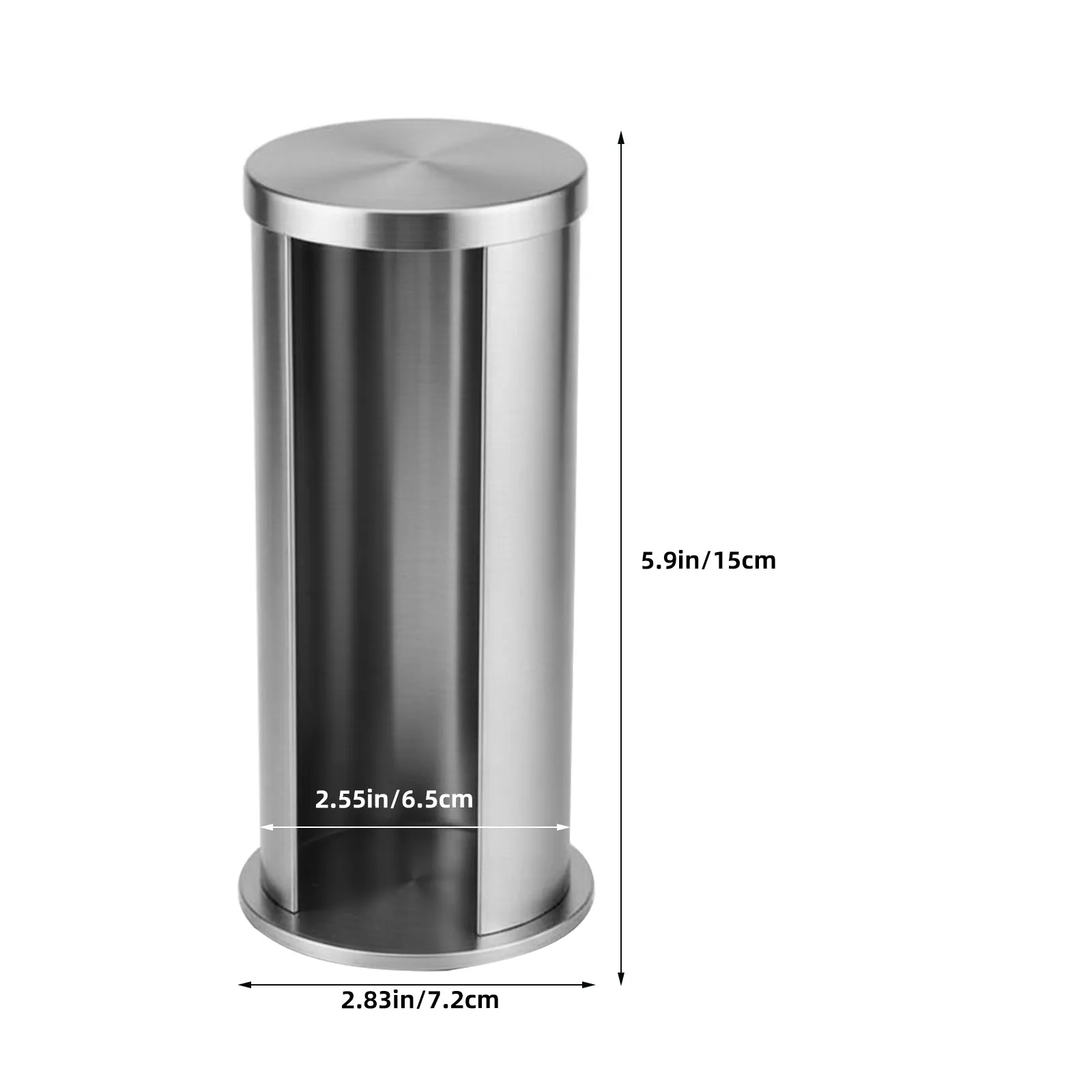 Stainless Steel Makeup Cotton Pad Holder Circle Storage Box Bathroom Vanity Organiser Clear Cotton Pads Dispenser