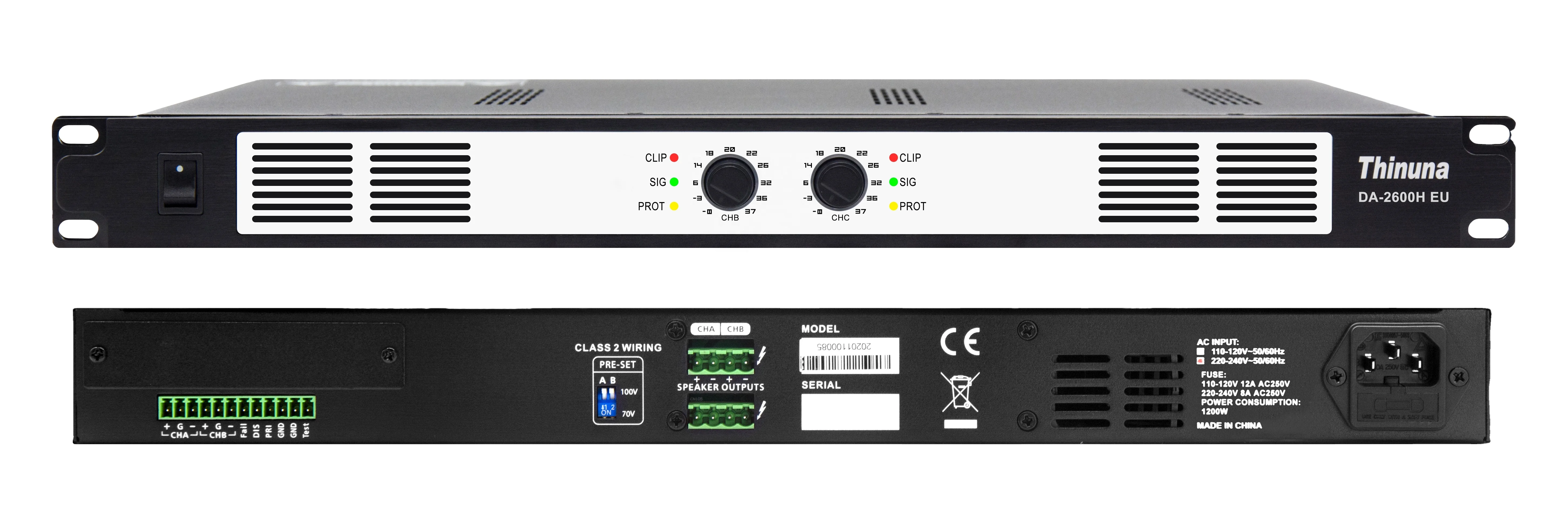 Thinuna DA-2150H الاتحاد الأوروبي التجارية 100 فولت/70 فولت المهنية PA نظام العناوين العامة 1U الفئة D أمبير اثنين قناة مكبر كهربائي رقمي