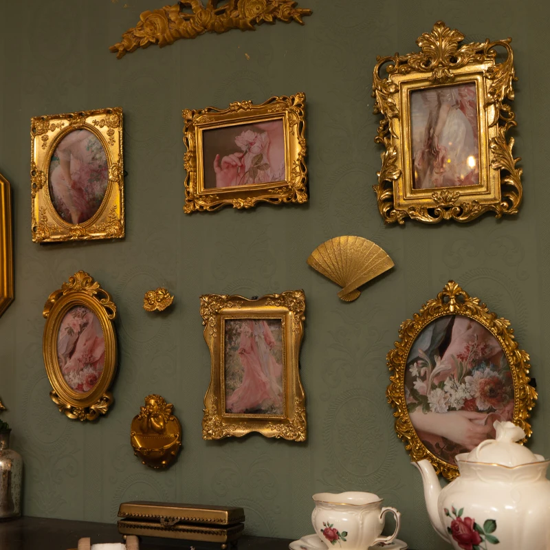 Vintage Avrupa Sanatsal Saray Kabartma Reçine Fotoğraf duvar resmi Etiket Çerçevesi Resim Aksesuarları Ev oda Duvar Dekorasyonu Sanat