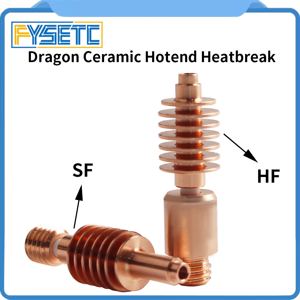 FYSETC  Dragon Heatbreak V2.0 Ceramic Core V6 Throat High Temperature Wear Resistant for GF CR Dragon Hotend Sprite Extruder