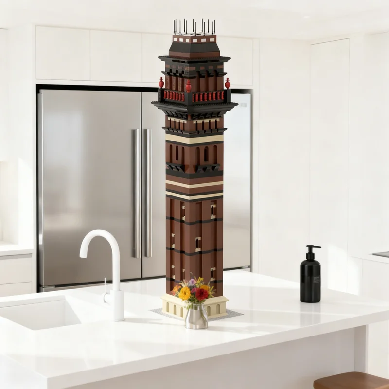 

3152 детали MOC: Модель дымовой трубы индийской мельницы в Дарвене, Ланкашир. Конструктор для творчества, коллекционный декор, подарок для детей.