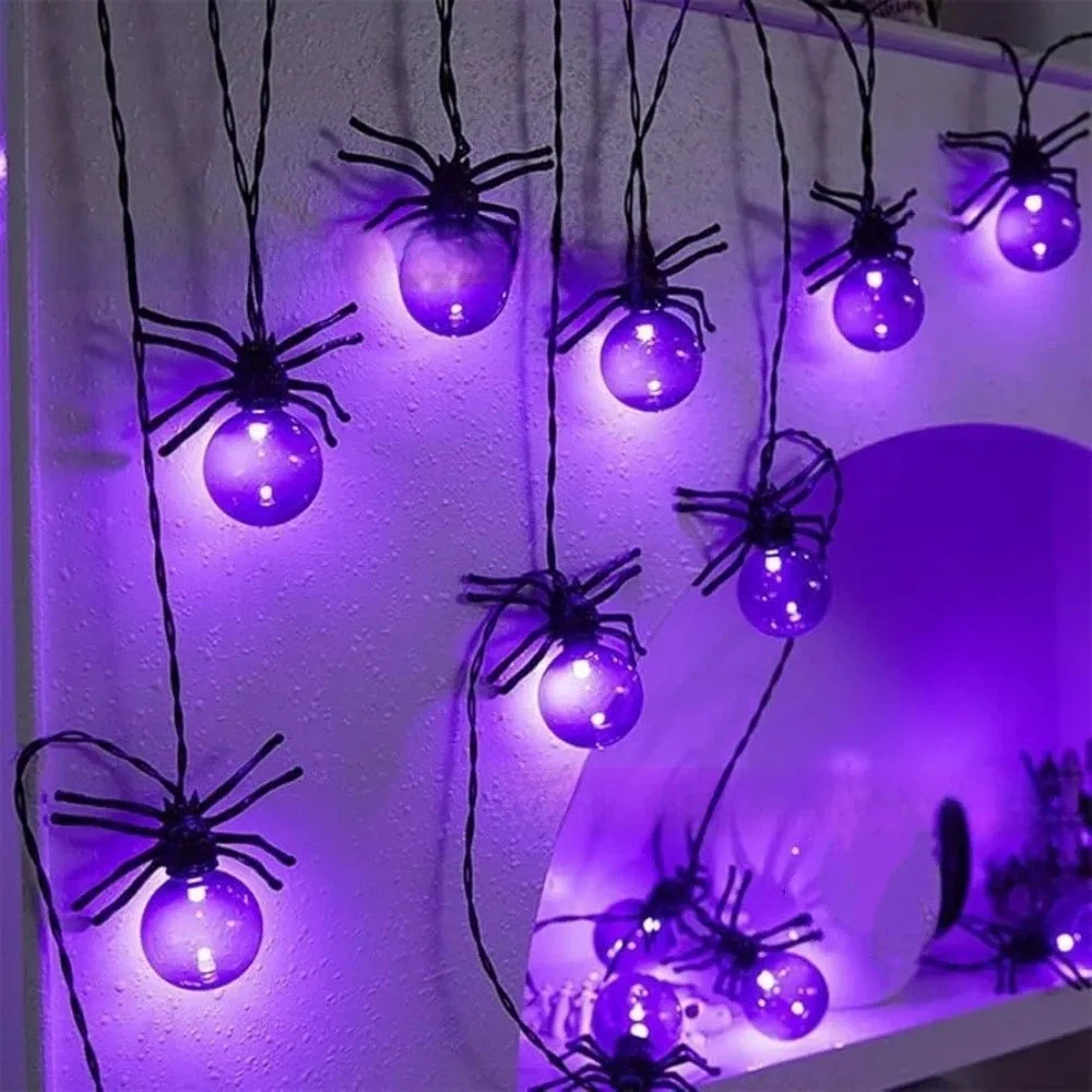3meters 20 LED Spider String Lights Indoor Outdoor Home Decorations Halloween Lamp String Funny Spider LED Lights Outdoor Decor