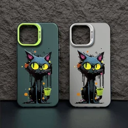 Case for IPHONE11 11PRO 12 12PRO Skin matte 13PRO 13PROMAX 14PRO 15 15PRO anti-drop 15PROMAX oil painting cat mobile phone case