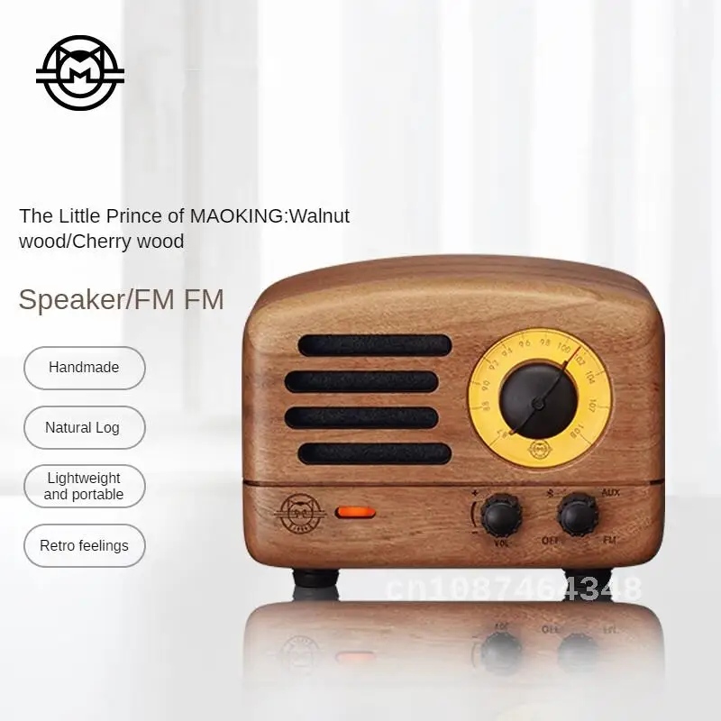 

Wooden MINI Portable Bluetooth Speaker Cute Retro Little Prince Radio MAOKING Wireless Original Home Speaker