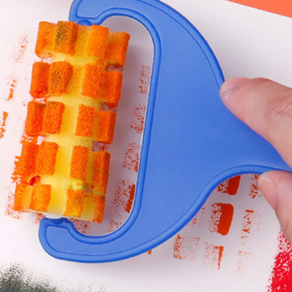 2Sets Painting Sponge Brushes High-Grade Material Safe Color Cognition Educational Art Tool Preschool Kindergarten Drawing